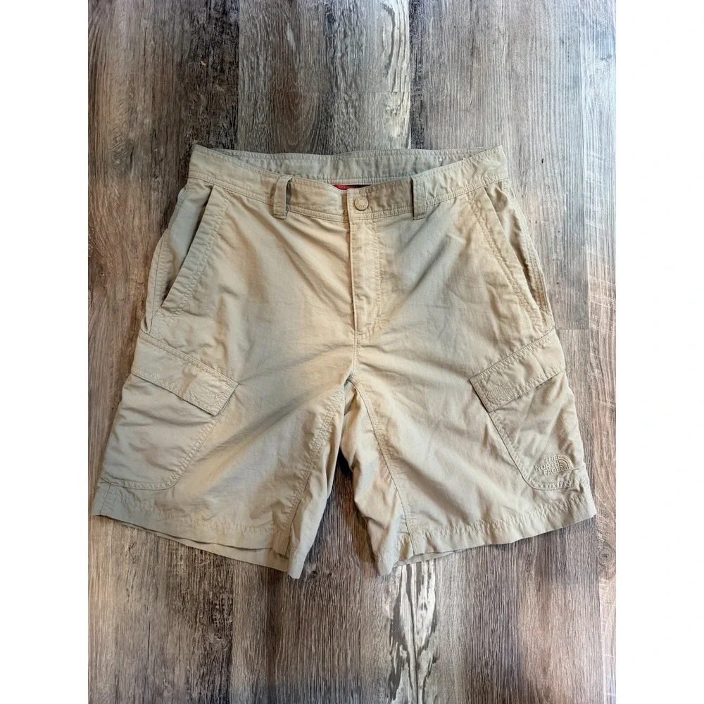 The North Face Mens 32 Horizon‎ Cargo Utility Shorts Beige Lightweight Hiking